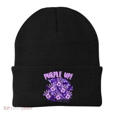 Cool Purple Camouflage Camo Hand Prints Beanie