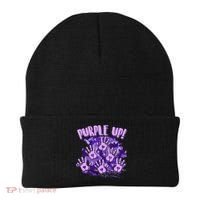 Cool Purple Camouflage Camo Hand Prints Beanie thumb 0