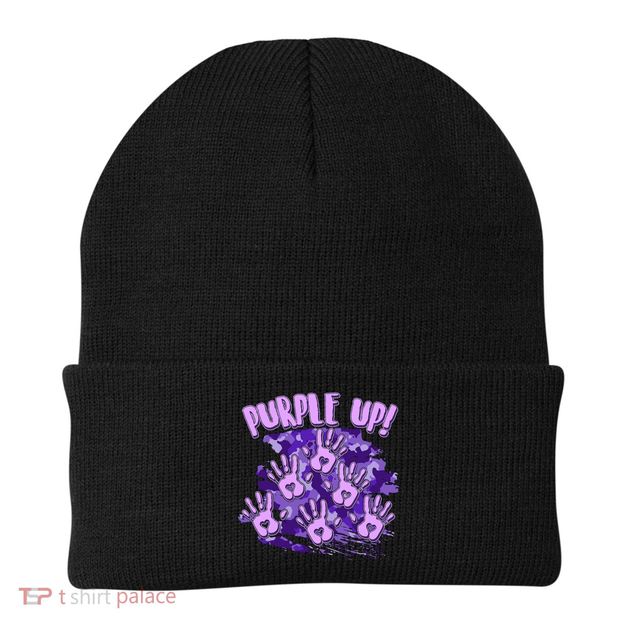 Cool Purple Camouflage Camo Hand Prints Beanie