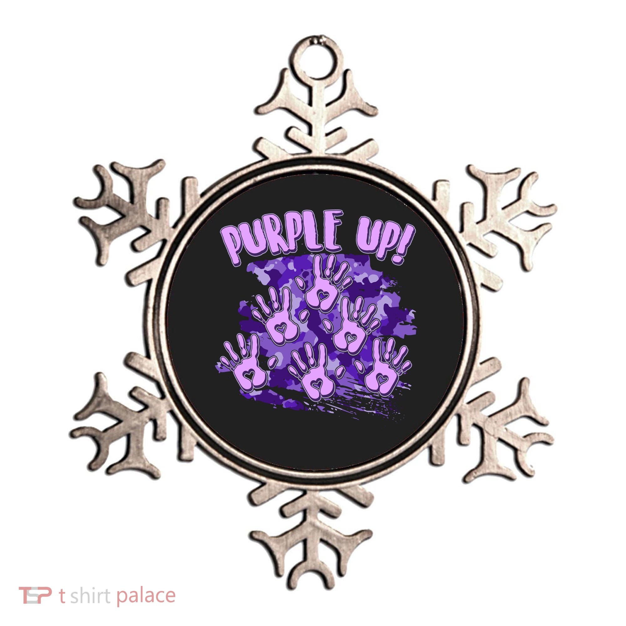 Cool Purple Camouflage Camo Hand Prints Ornament