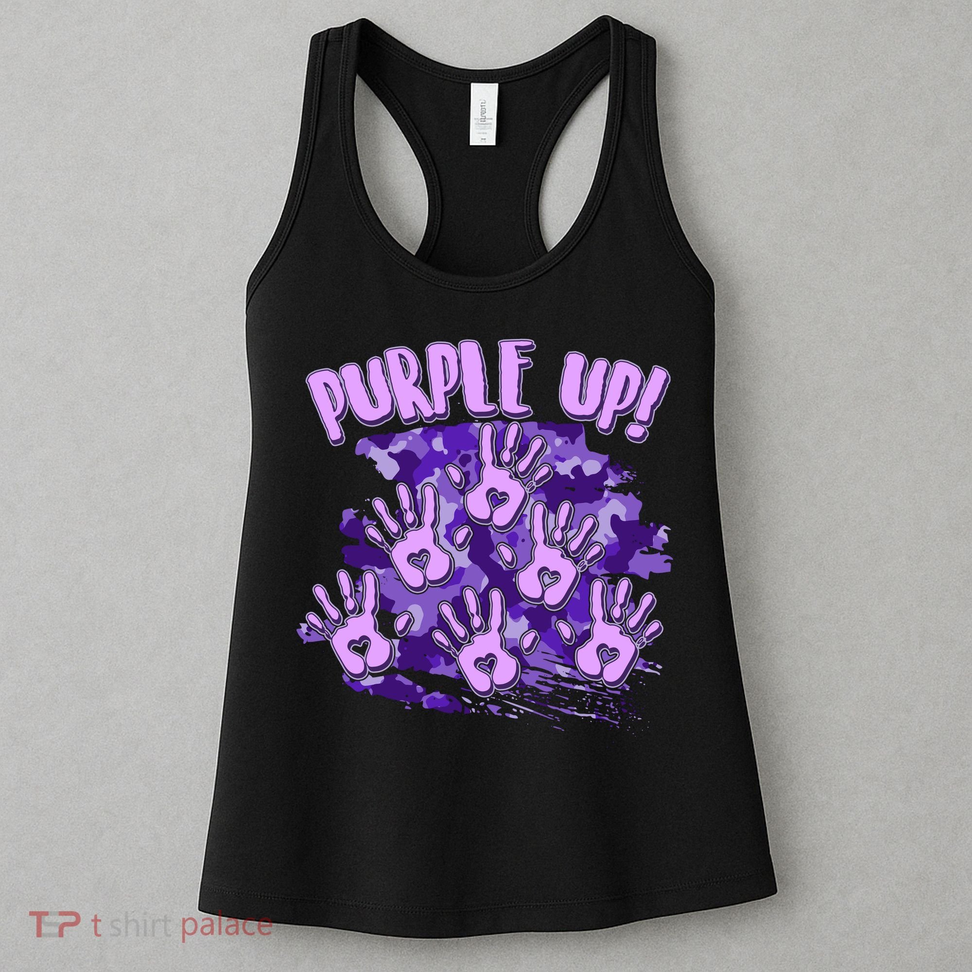 Cool Purple Camouflage Camo Hand Prints Women's Tank Top