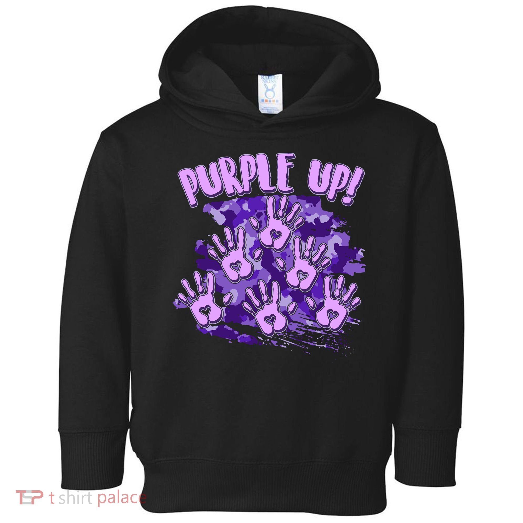 Cool Purple Camouflage Camo Hand Prints Toddler Hoodie