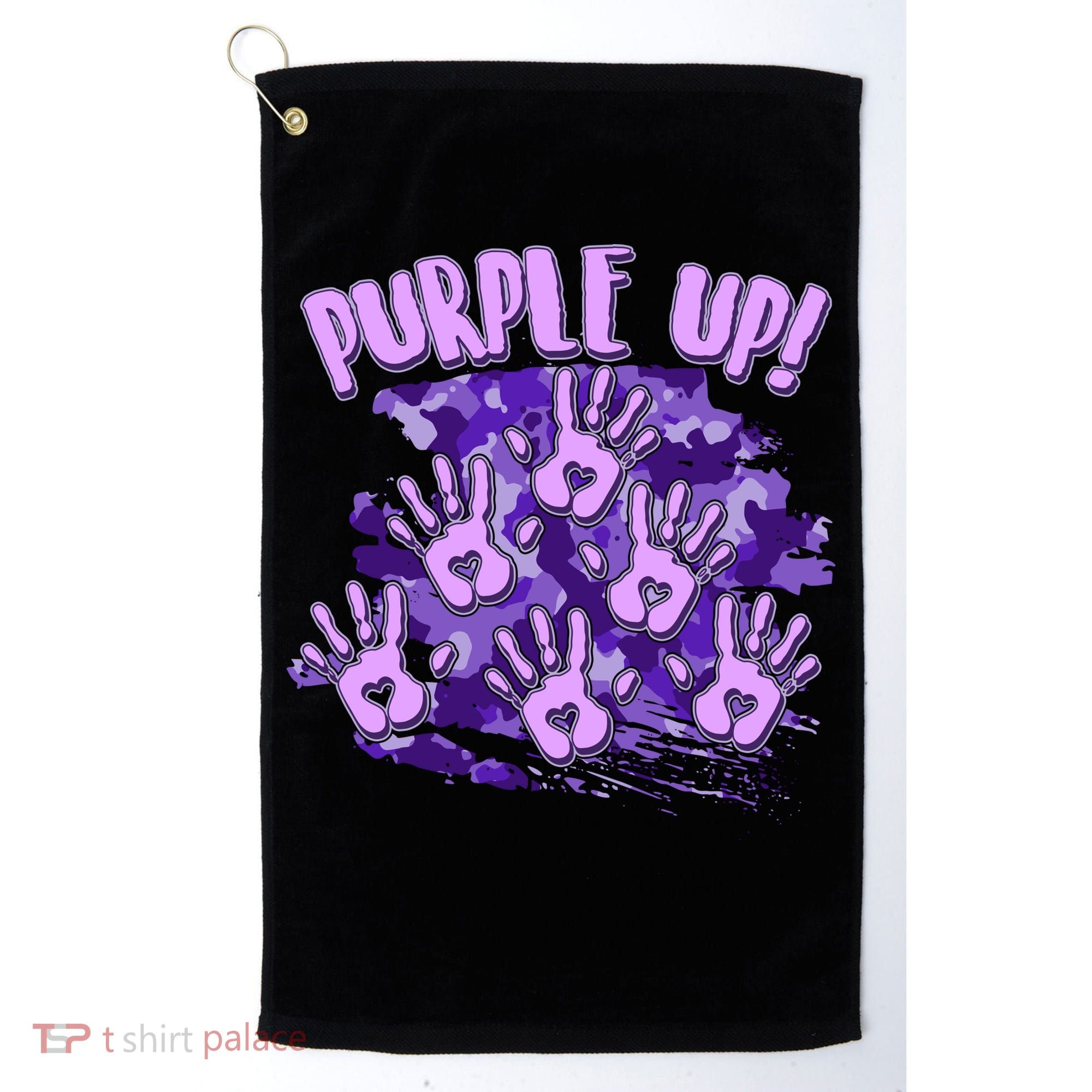 Cool Purple Camouflage Camo Hand Prints Golf Towel