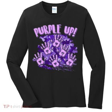 Cool Purple Camouflage Camo Hand Prints Women's Long Sleeve Shirt