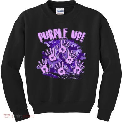 Cool Purple Camouflage Camo Hand Prints Kids Sweatshirt