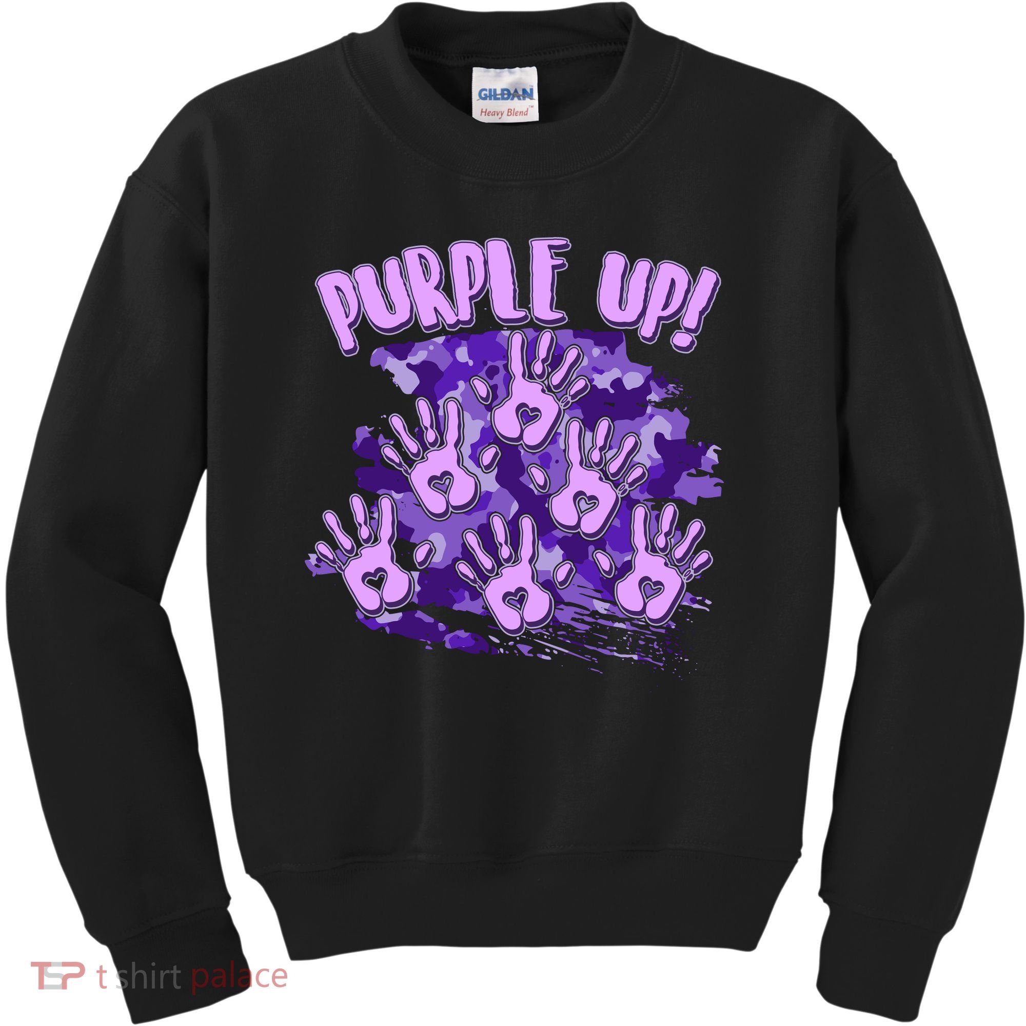 Cool Purple Camouflage Camo Hand Prints Kids Sweatshirt
