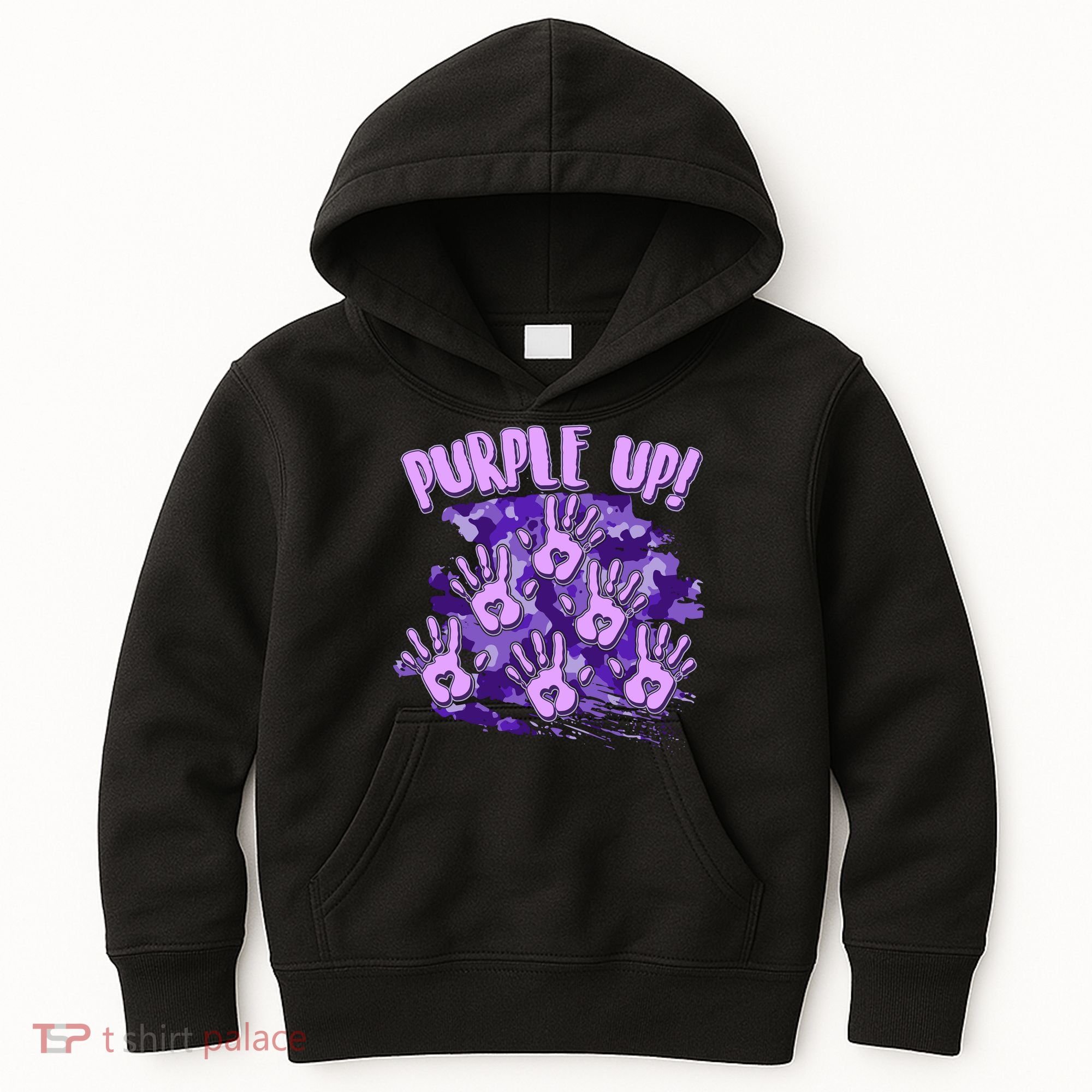 Cool Purple Camouflage Camo Hand Prints Kids Hoodie