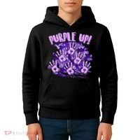 Cool Purple Camouflage Camo Hand Prints Kids Hoodie thumb 4