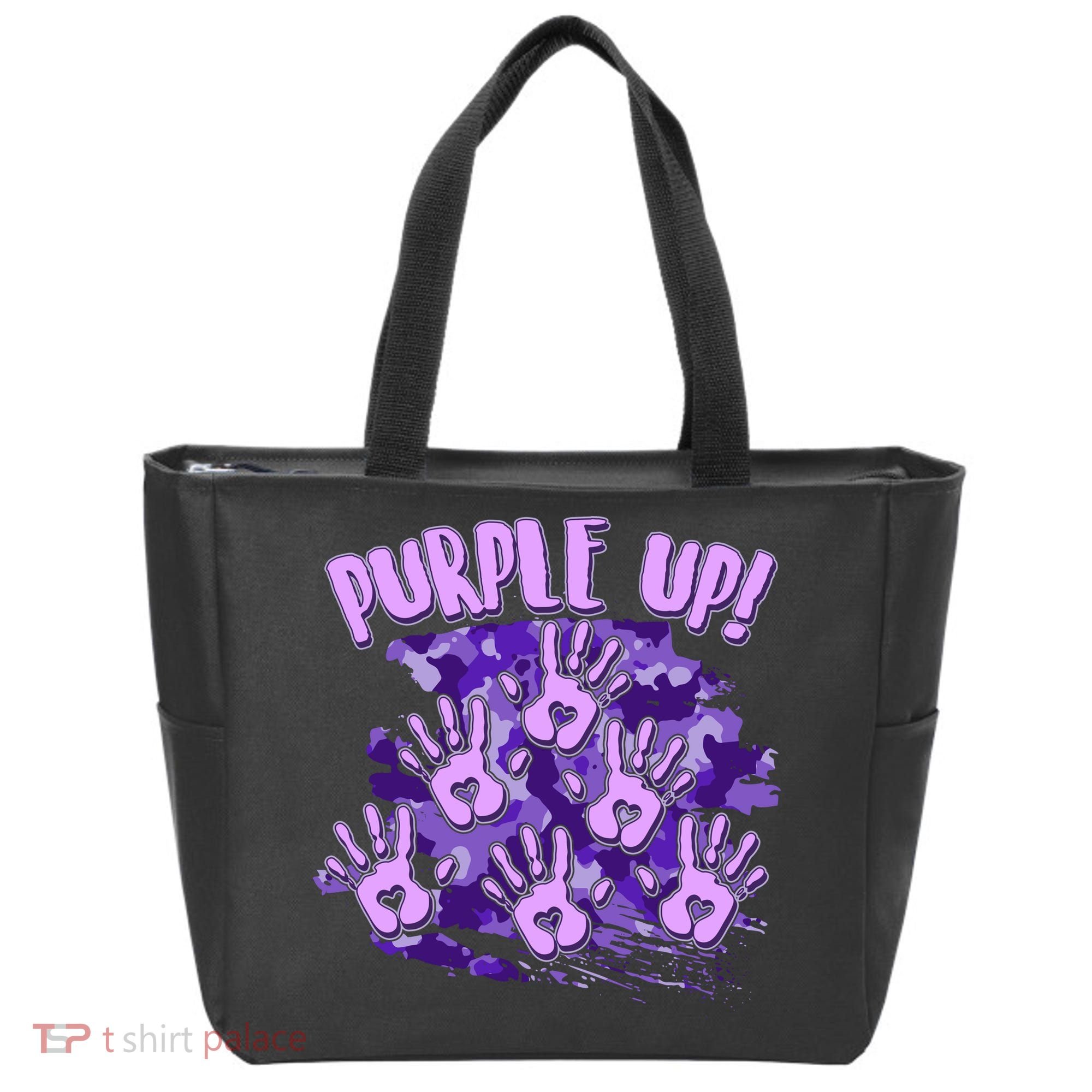 Cool Purple Camouflage Camo Hand Prints Tote Bag