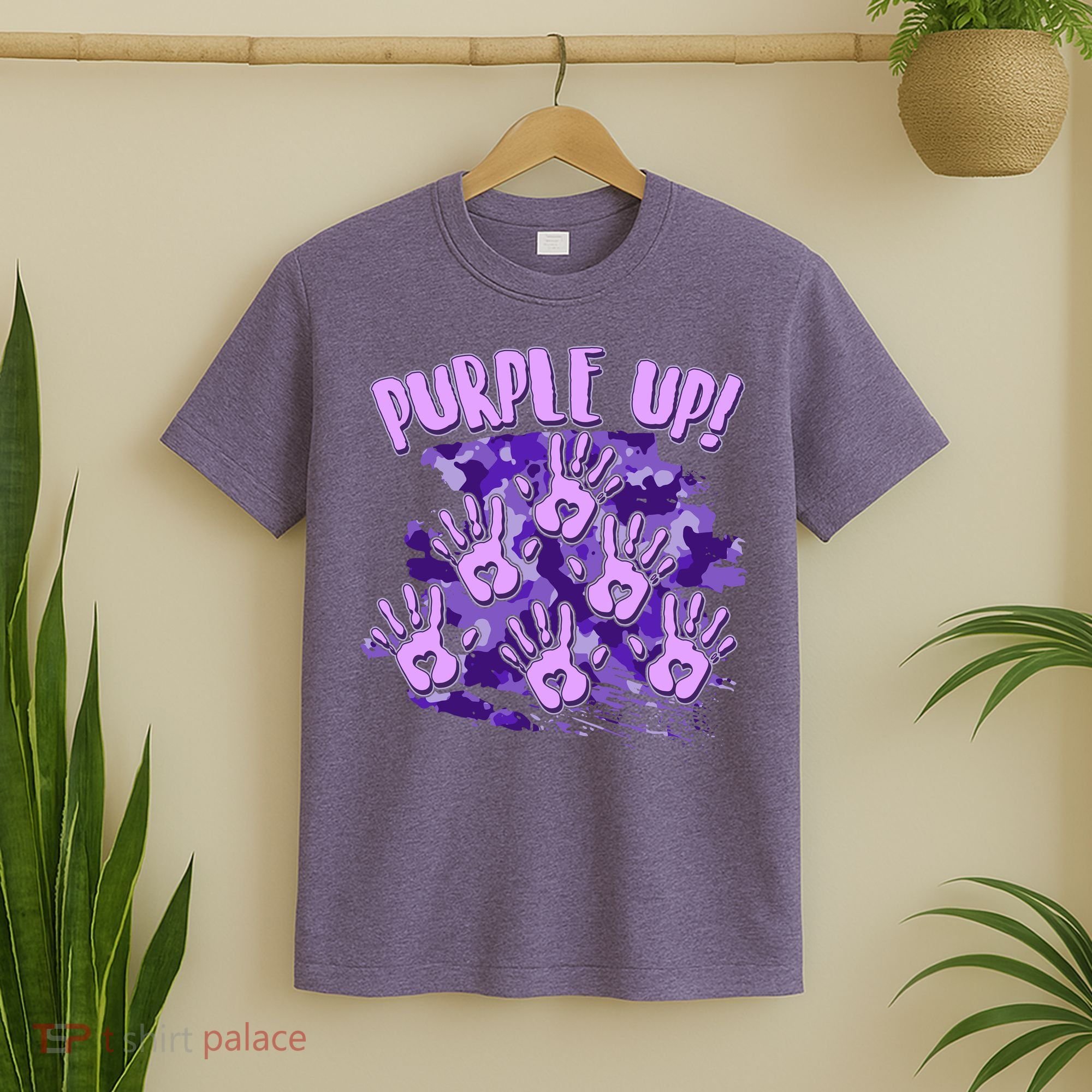 Cool Purple Camouflage Camo Hand Prints T-Shirt