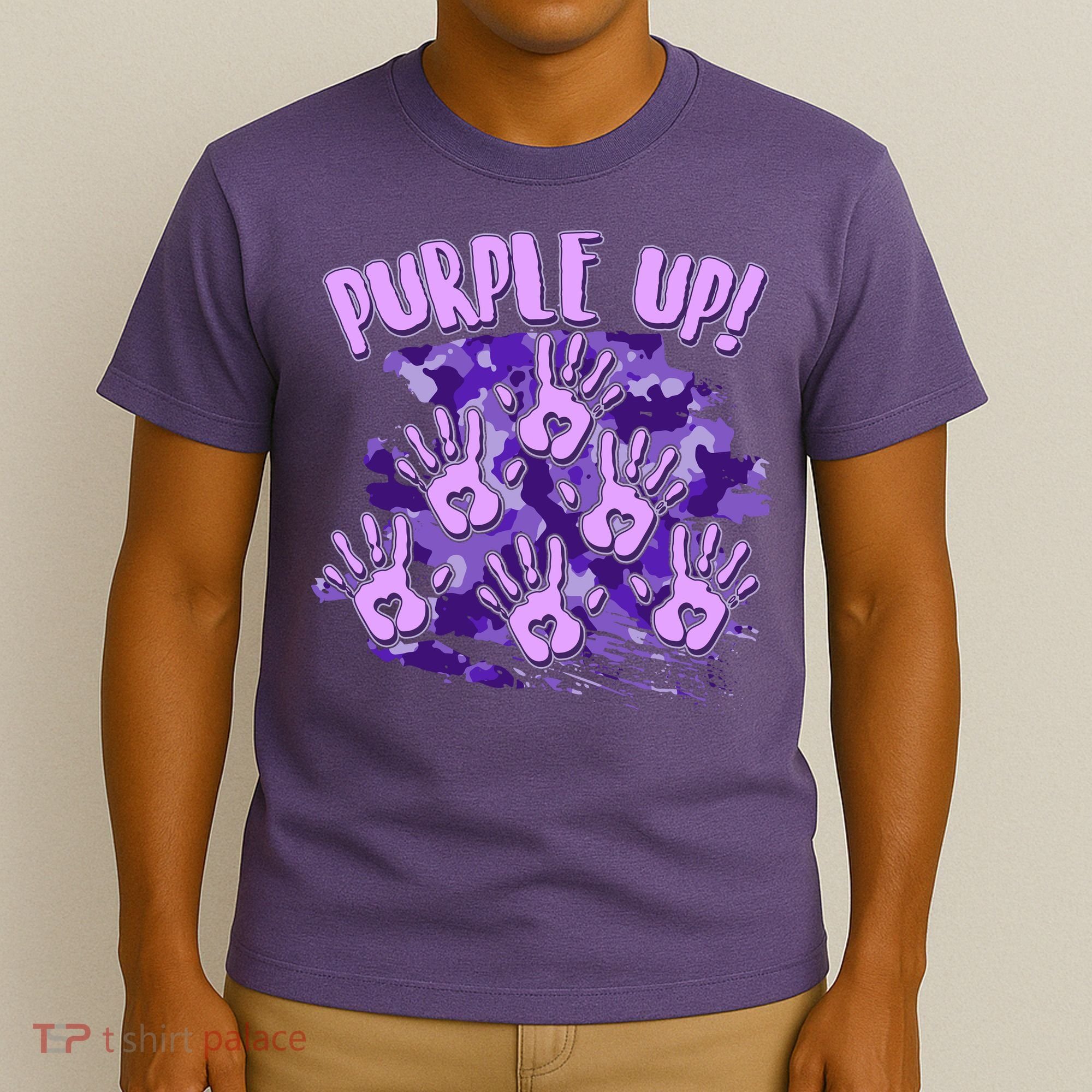 Cool Purple Camouflage Camo Hand Prints T-Shirt