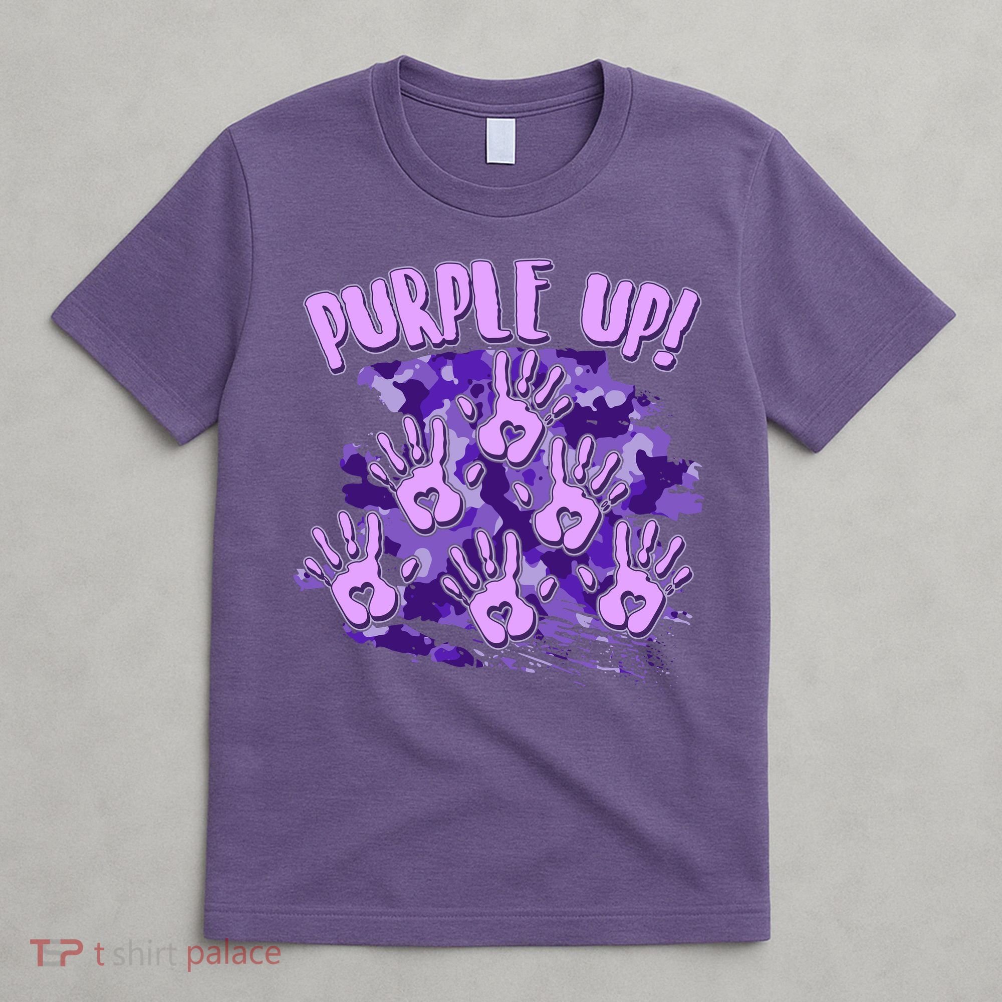 Cool Purple Camouflage Camo Hand Prints T-Shirt