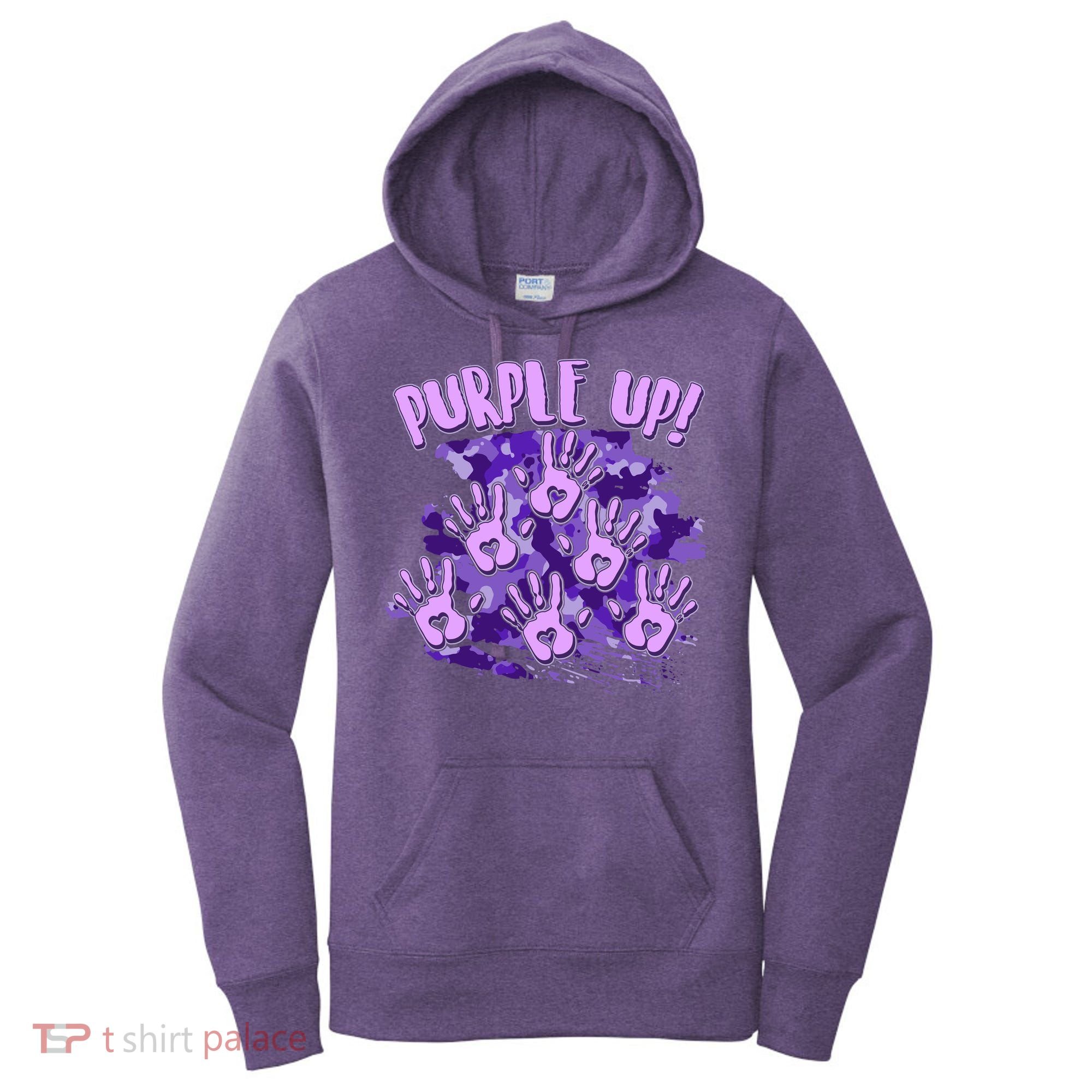 Cool Purple Camouflage Camo Hand Prints Women's Hoodie