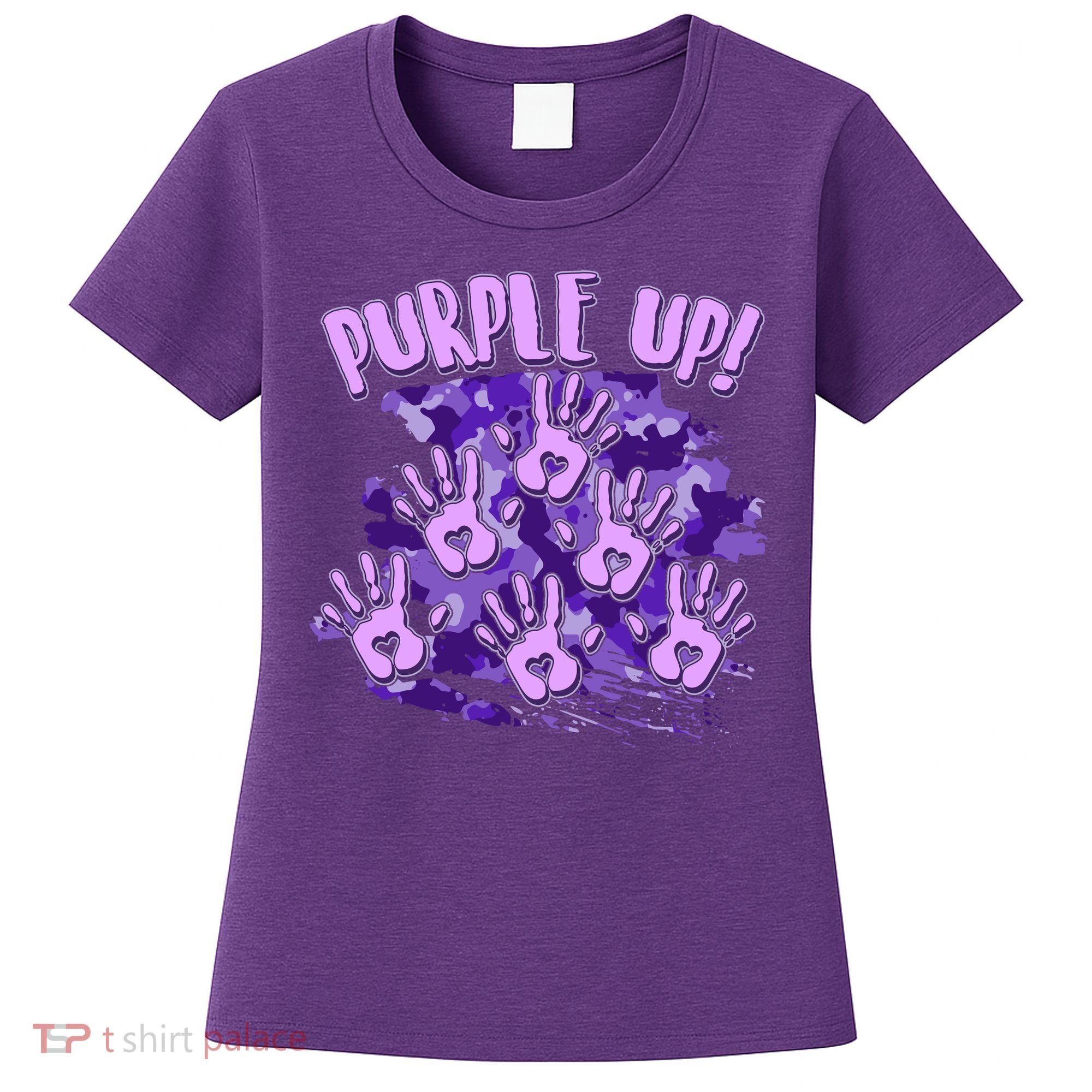 Cool Purple Camouflage Camo Hand Prints Women's T-Shirt