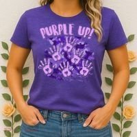 Cool Purple Camouflage Camo Hand Prints Women's T-Shirt thumb 2
