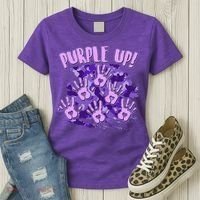 Cool Purple Camouflage Camo Hand Prints Women's T-Shirt thumb 3