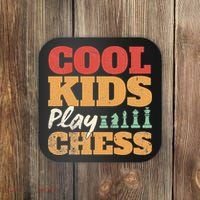 Cool Play Chess Player Chess Board Chess Lovers Coaster thumb 0