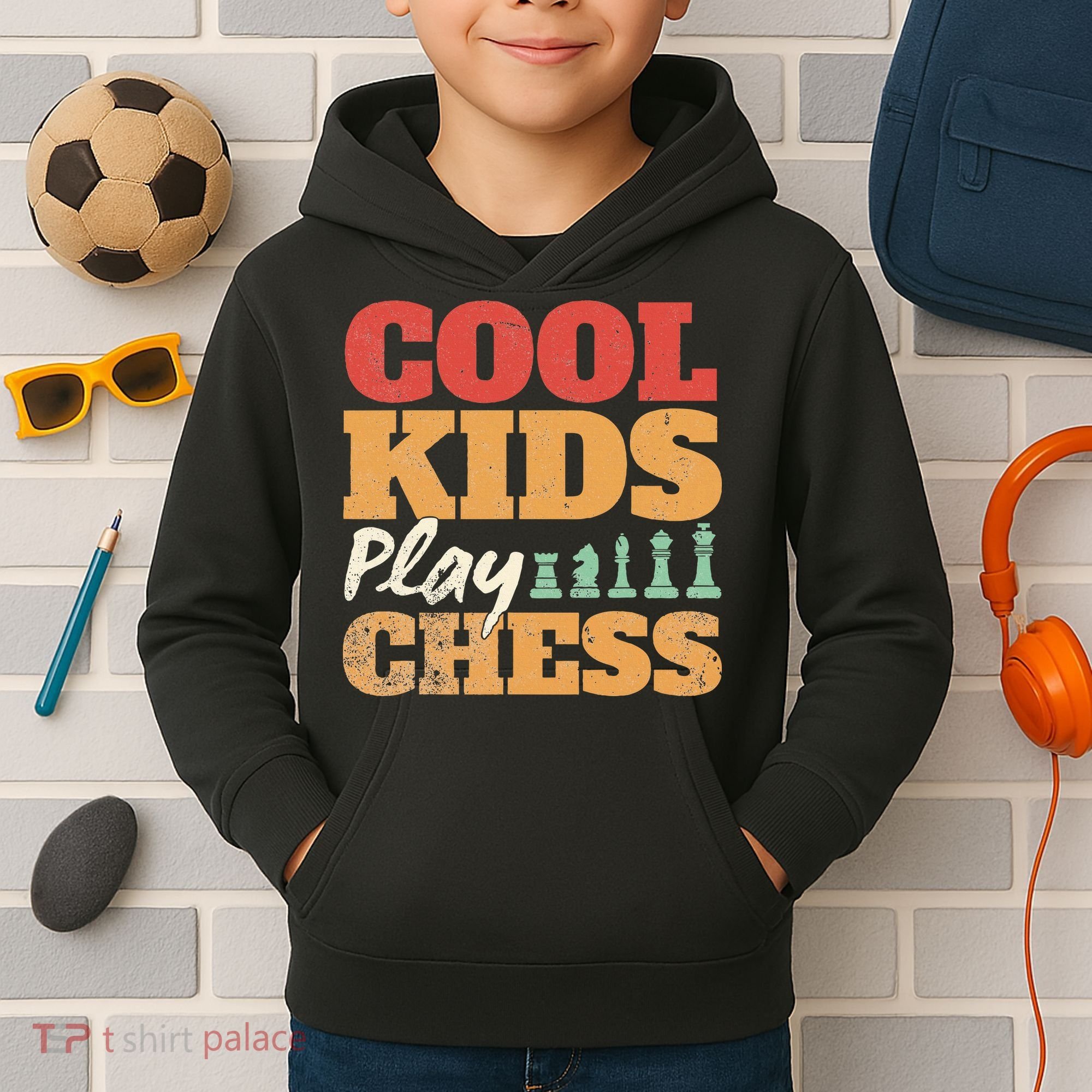 Cool Play Chess Player Chess Board Chess Lovers Kids Hoodie