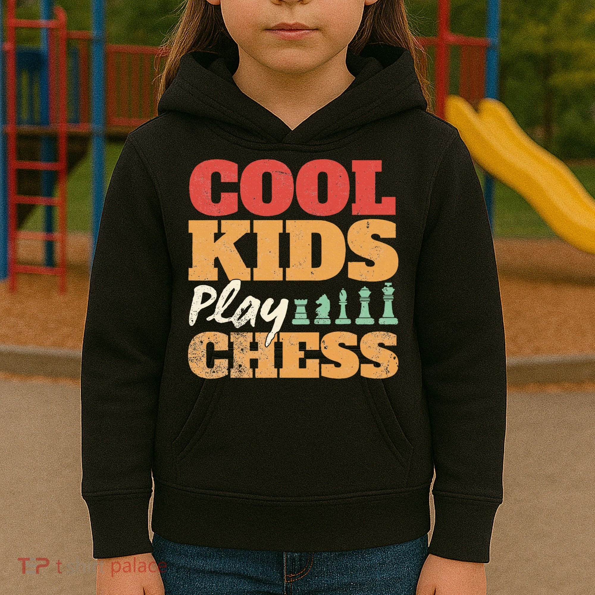Cool Play Chess Player Chess Board Chess Lovers Kids Hoodie