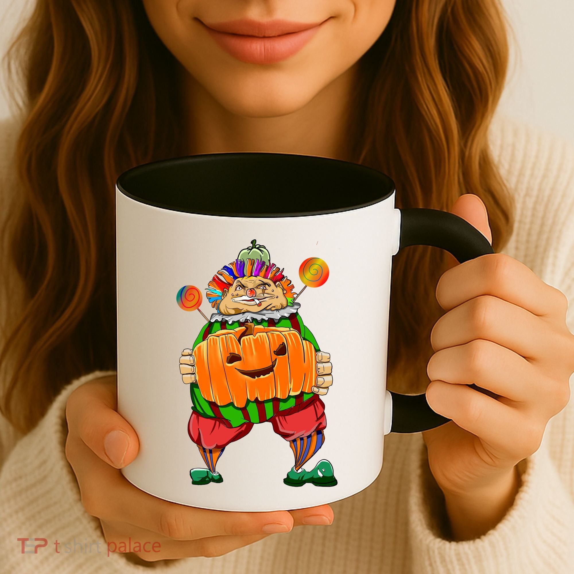 Clown Pumpkin Creepy Halloween Coffee Mug