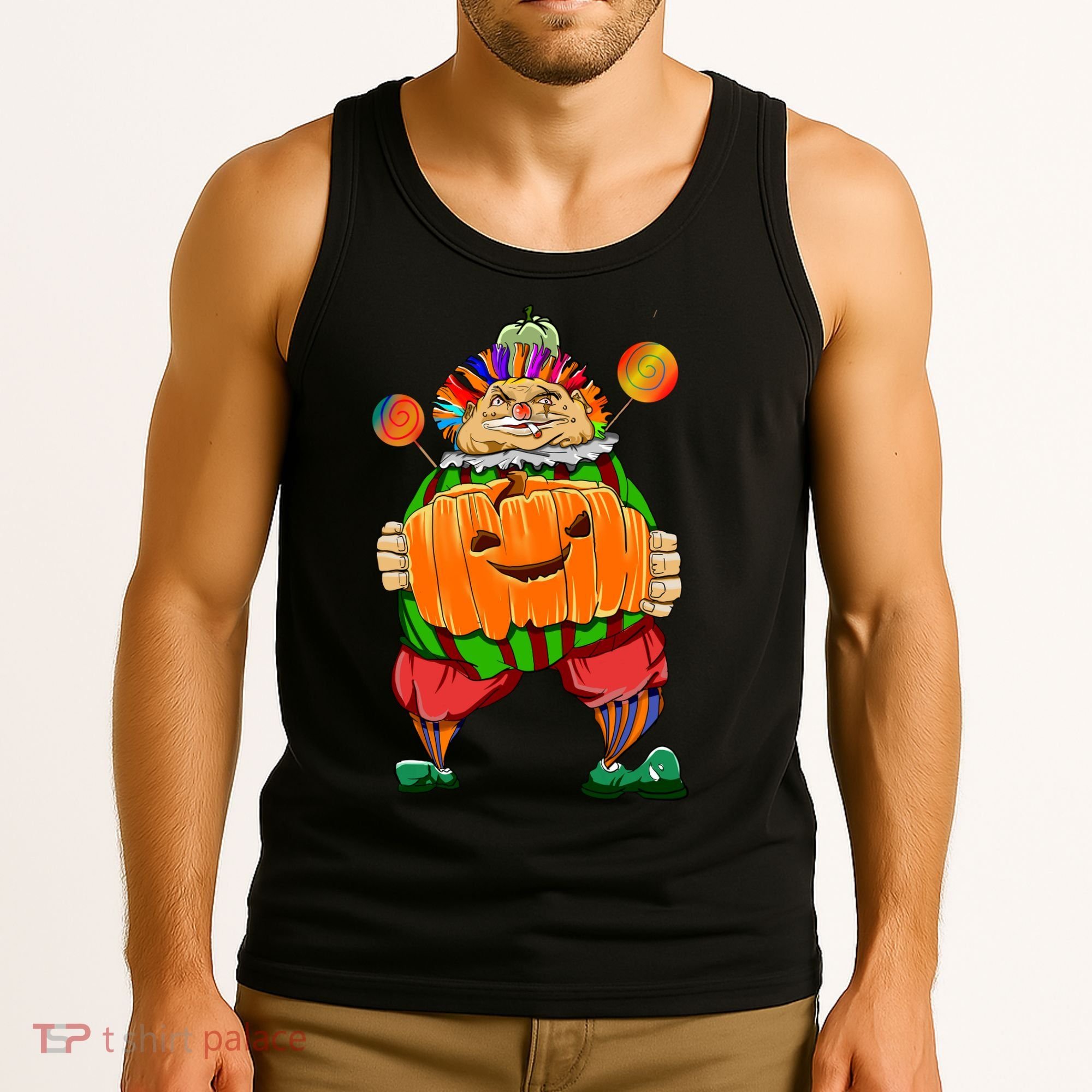 Clown Pumpkin Creepy Halloween Tank Top