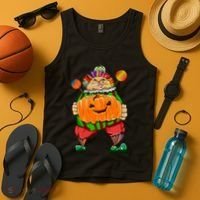 Clown Pumpkin Creepy Halloween Tank Top thumb 4