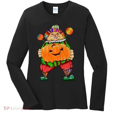 Clown Pumpkin Creepy Halloween Women's Long Sleeve Shirt