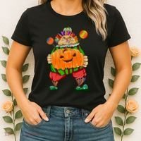 Clown Pumpkin Creepy Halloween Women's T-Shirt thumb 2