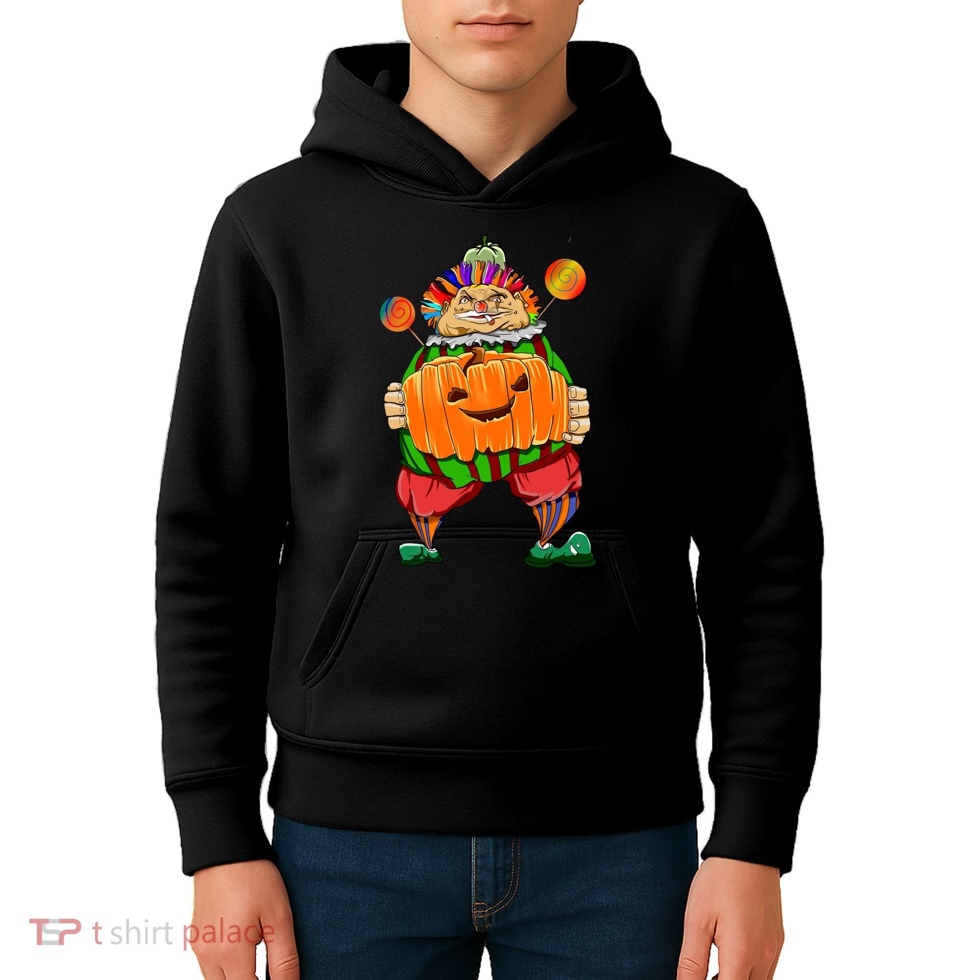 Clown Pumpkin Creepy Halloween Kids Hoodie