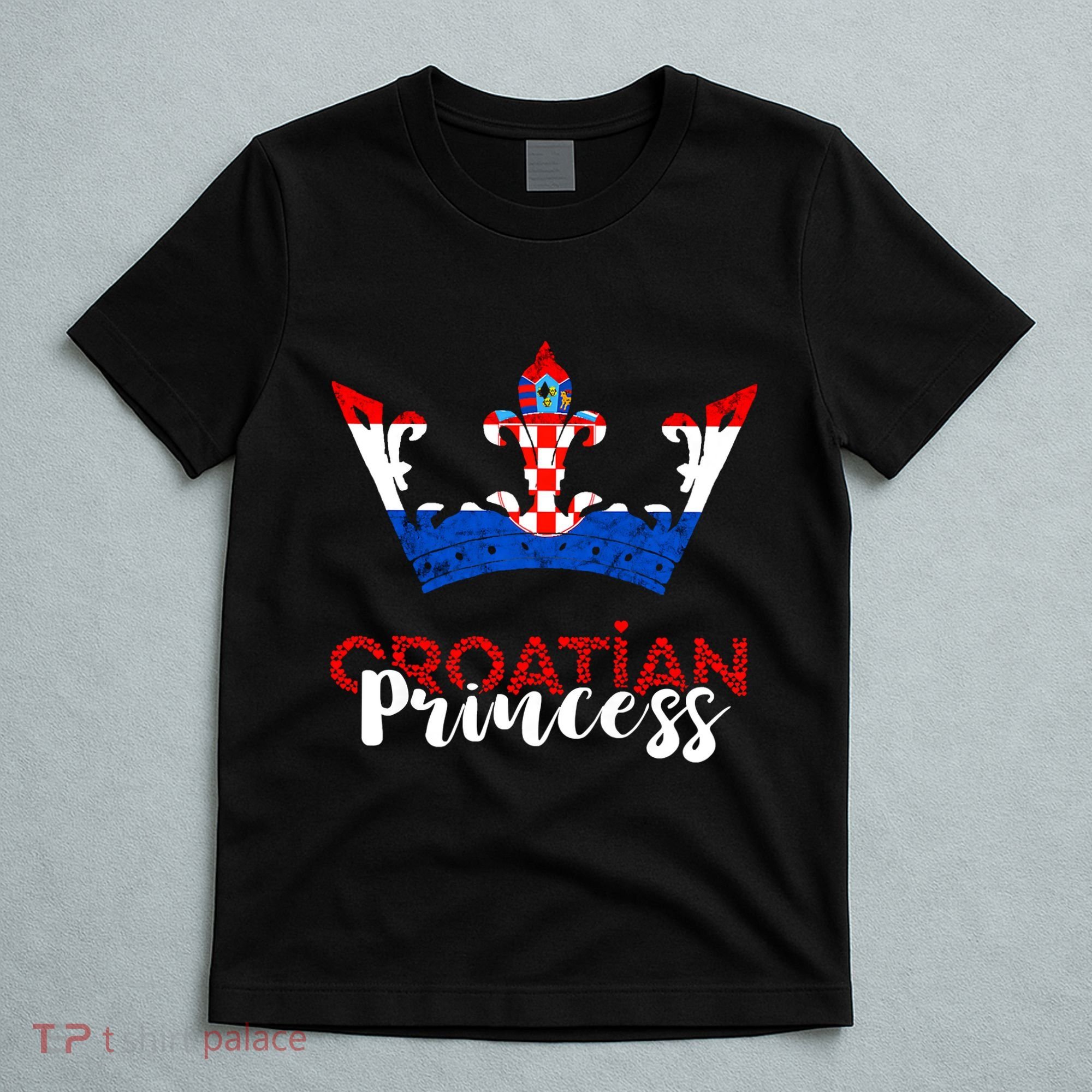 Croatian Princess Crown Croatia Croatian Flag Croatian Pride T-Shirt