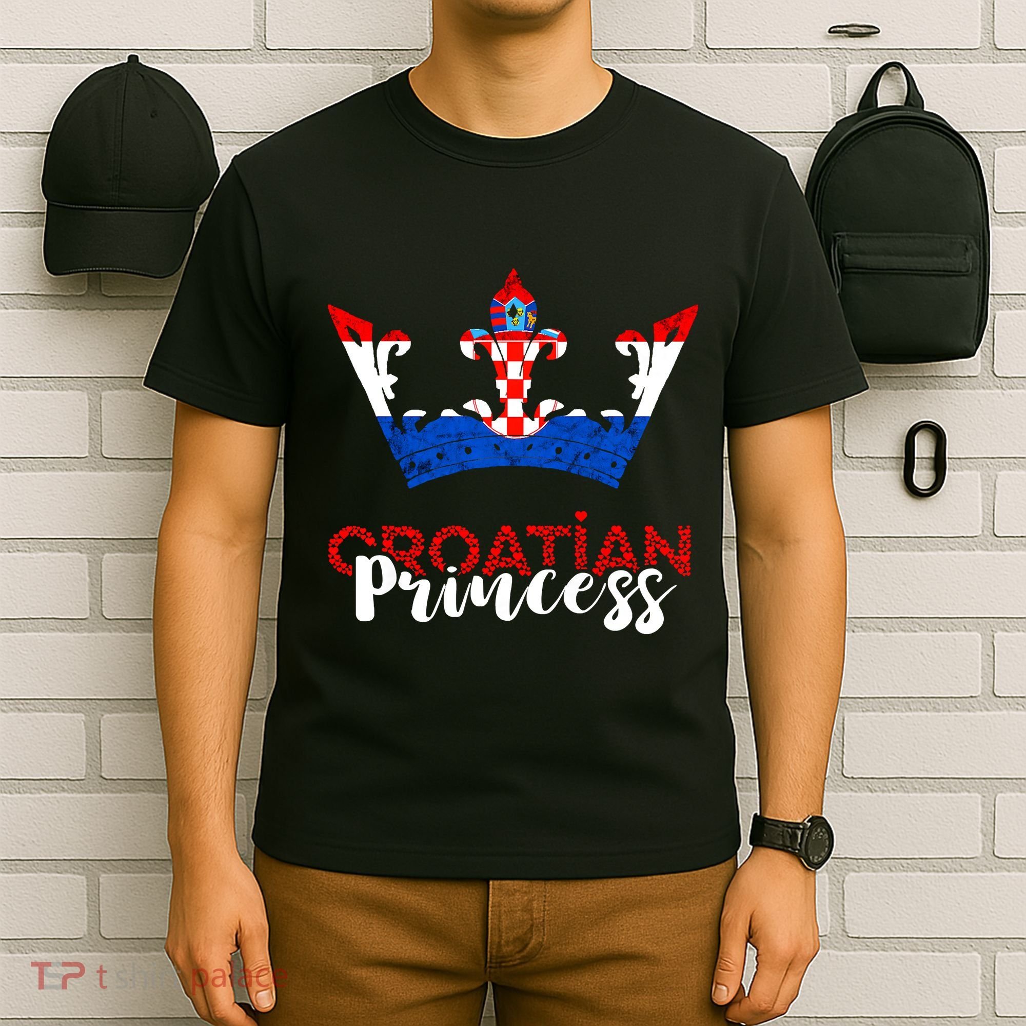 Croatian Princess Crown Croatia Croatian Flag Croatian Pride T-Shirt