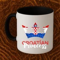 Croatian Princess Crown Croatia Croatian Flag Croatian Pride Coffee Mug thumb 2