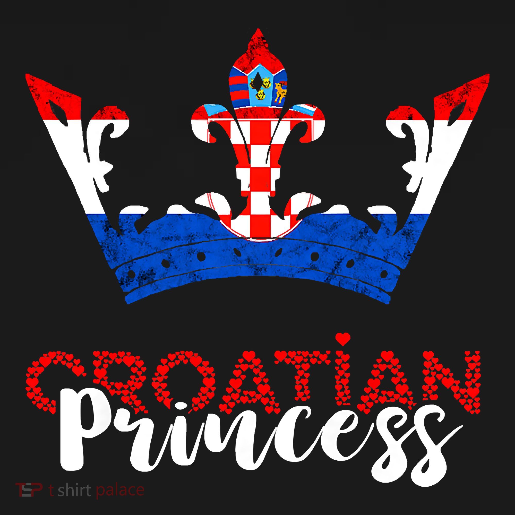 Croatian Princess Crown Croatia Croatian Flag Croatian Pride Women's Hoodie