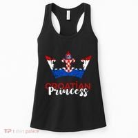 Croatian Princess Crown Croatia Croatian Flag Croatian Pride Women's Tank Top thumb 0