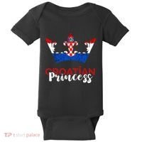 Croatian Princess Crown Croatia Croatian Flag Croatian Pride Baby Bodysuit thumb 0