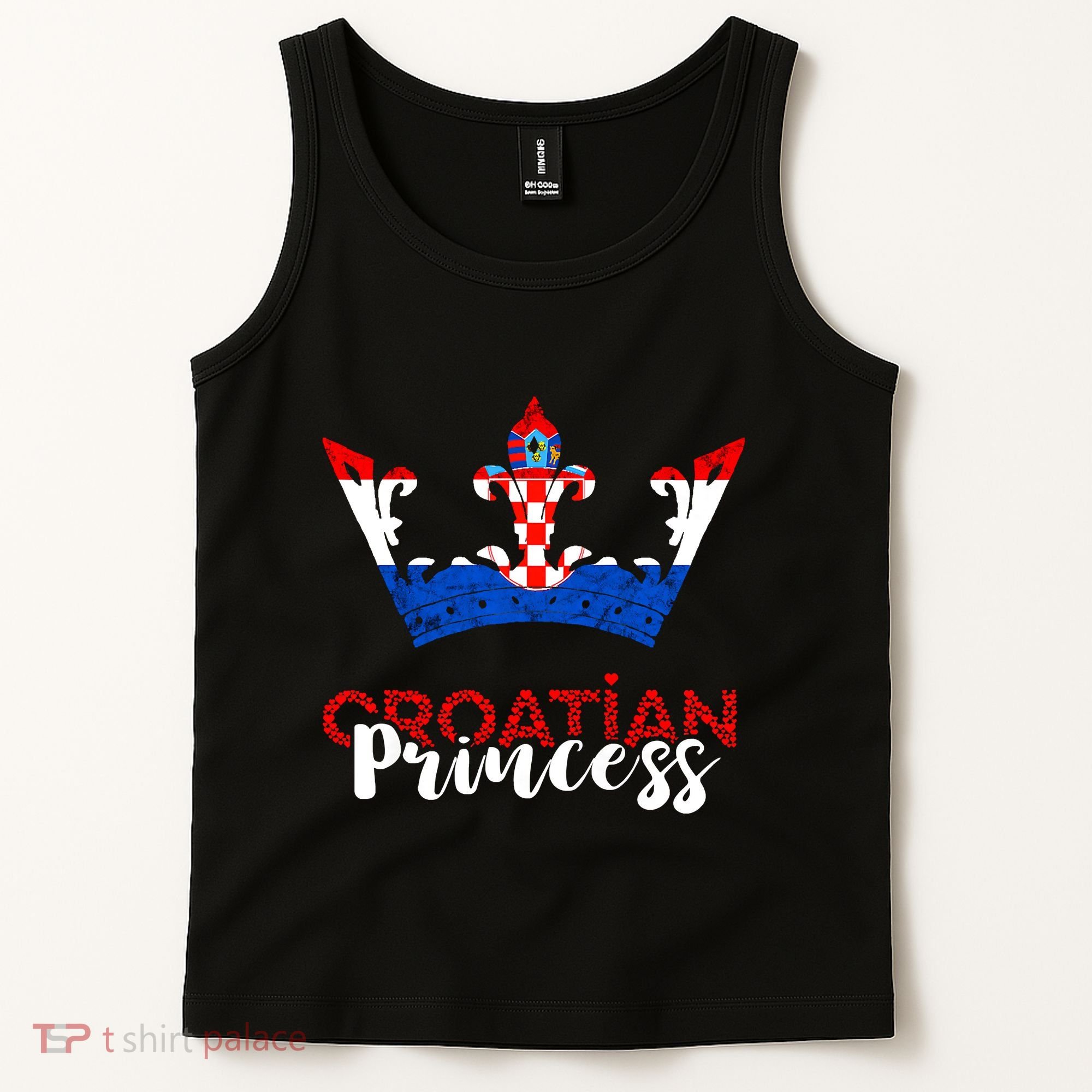 Croatian Princess Crown Croatia Croatian Flag Croatian Pride Tank Top