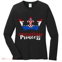 Croatian Princess Crown Croatia Croatian Flag Croatian Pride Women's Long Sleeve Shirt thumb 0