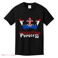 Croatian Princess Crown Croatia Croatian Flag Croatian Pride Kids T-Shirt thumb 0