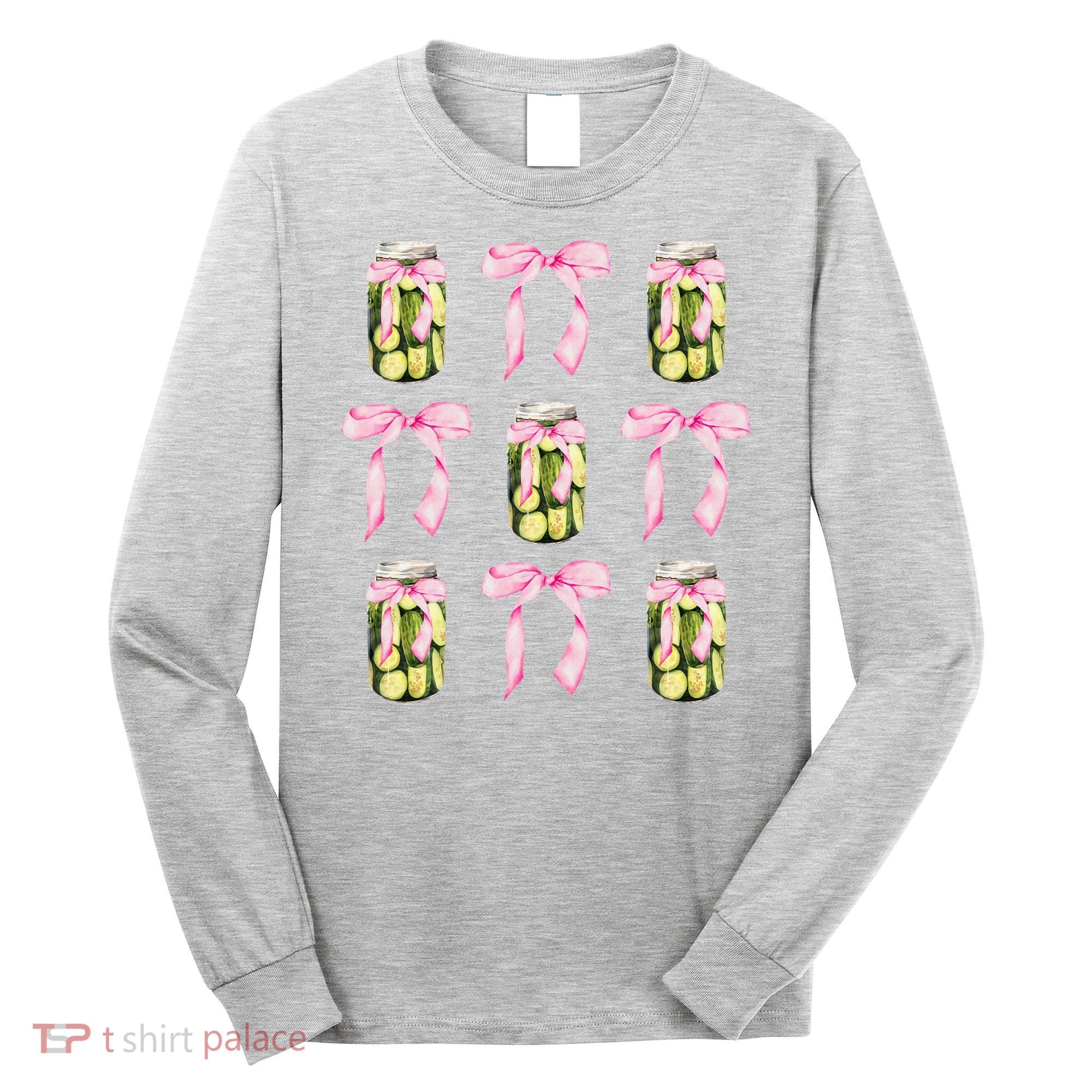 Canned Pickle Coquette Bows With Cute Pickle Jar Long Sleeve Shirt