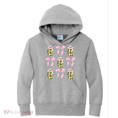Canned Pickle Coquette Bows With Cute Pickle Jar Kids Hoodie