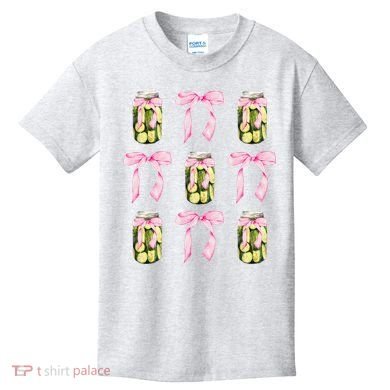Canned Pickle Coquette Bows With Cute Pickle Jar Kids T-Shirt