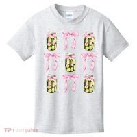 Canned Pickle Coquette Bows With Cute Pickle Jar Kids T-Shirt thumb 0