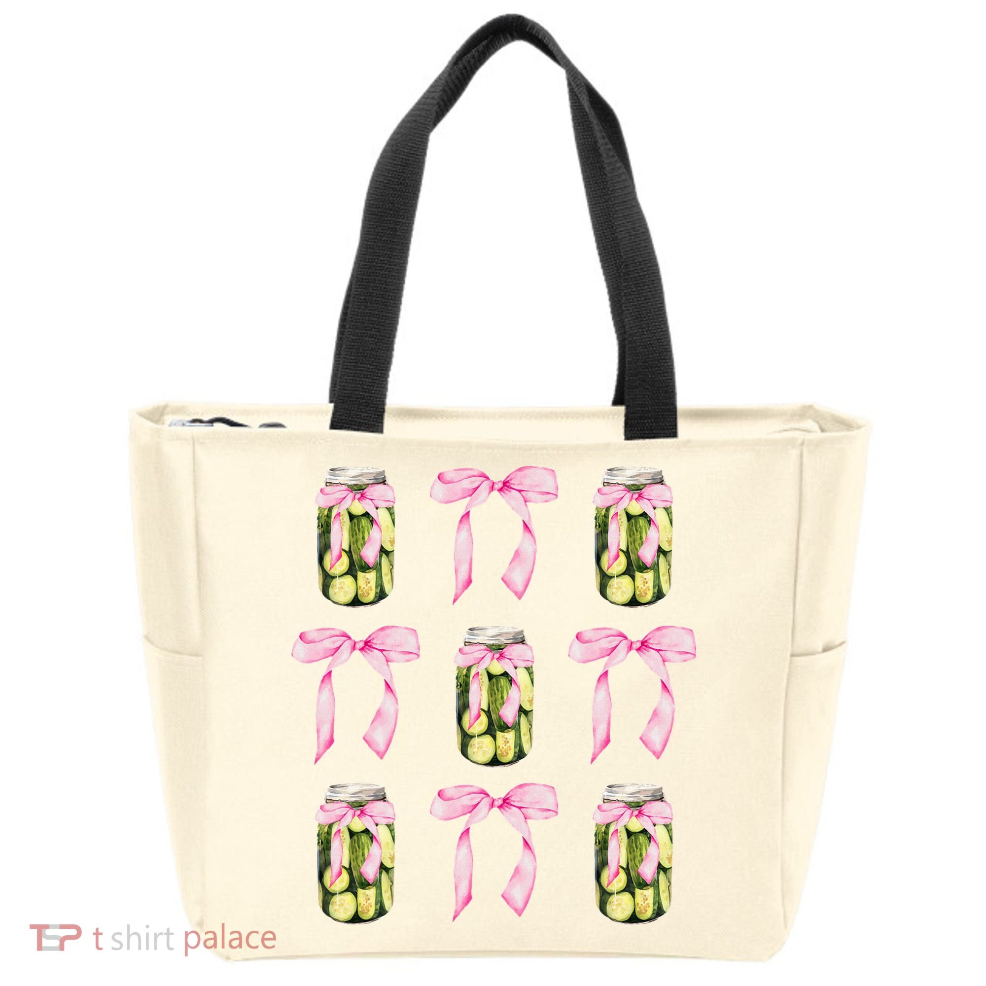 Canned Pickle Coquette Bows With Cute Pickle Jar Tote Bag
