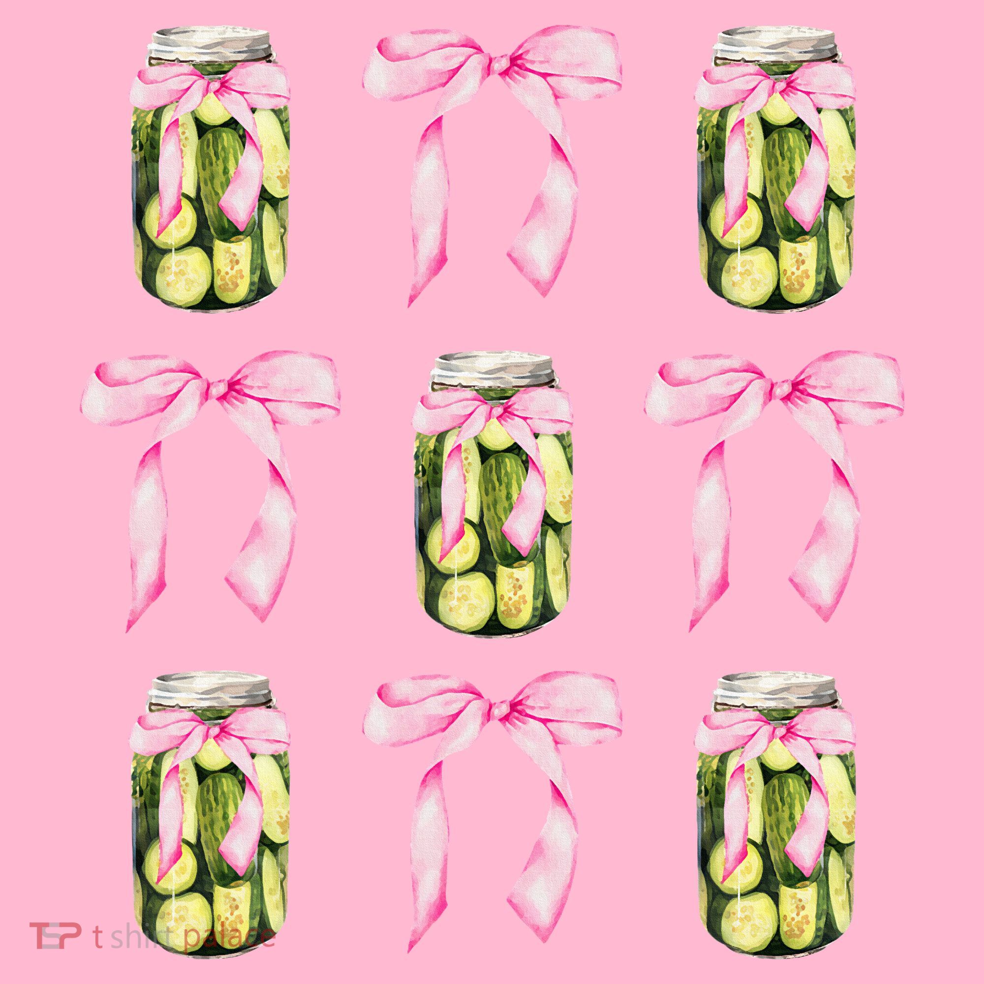 Canned Pickle Coquette Bows With Cute Pickle Jar Coaster