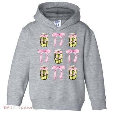 Canned Pickle Coquette Bows With Cute Pickle Jar Toddler Hoodie