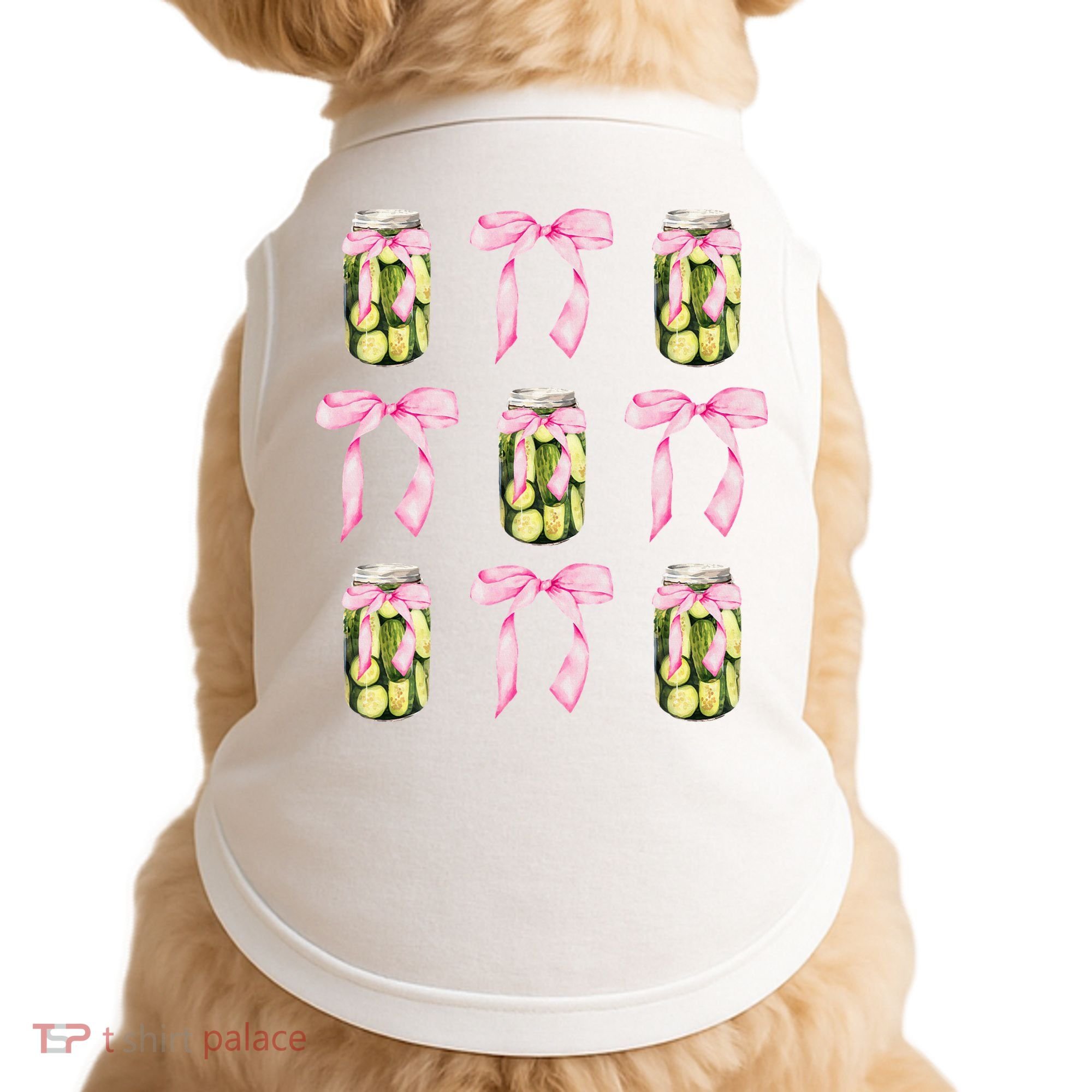 Canned Pickle Coquette Bows With Cute Pickle Jar Doggie Tank