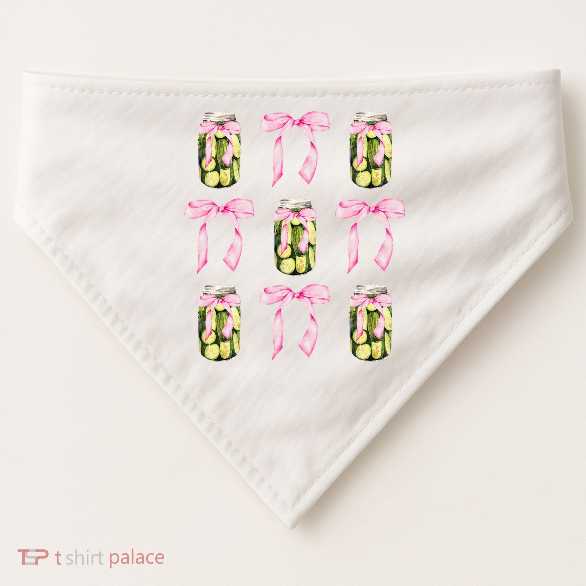 Canned Pickle Coquette Bows With Cute Pickle Jar USA-Made Doggie Bandana