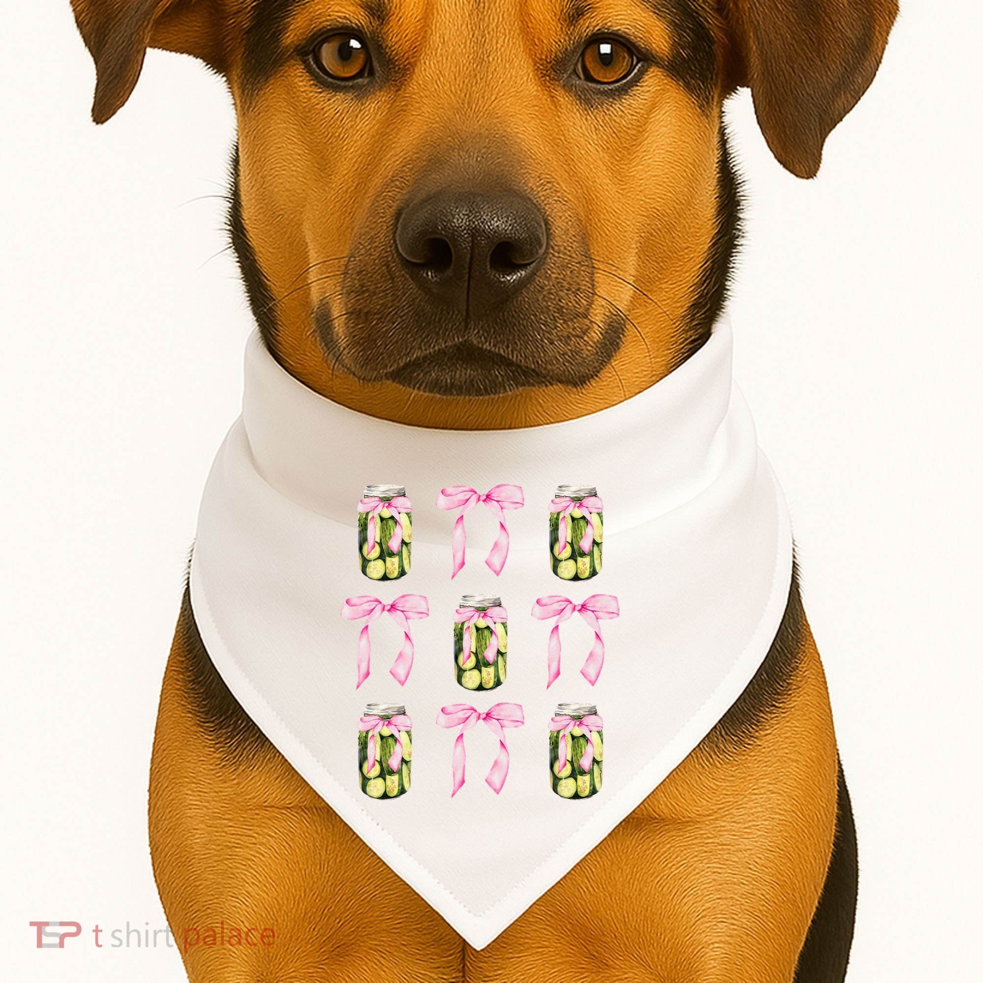 Canned Pickle Coquette Bows With Cute Pickle Jar USA-Made Doggie Bandana