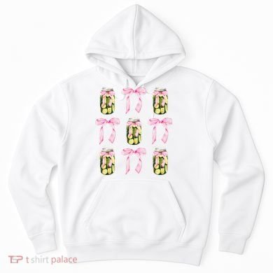 Canned Pickle Coquette Bows With Cute Pickle Jar Hoodie