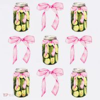Canned Pickle Coquette Bows With Cute Pickle Jar Bucket Hat thumb 4